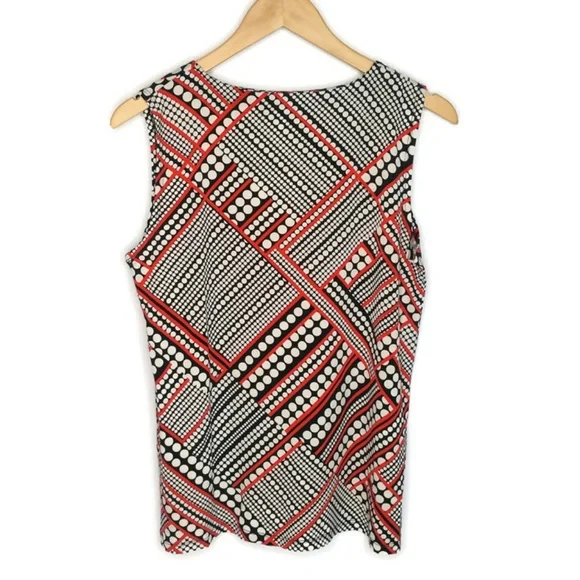 Anne Klein Black White Red Sleeveless Top … - Picture 3 of 7